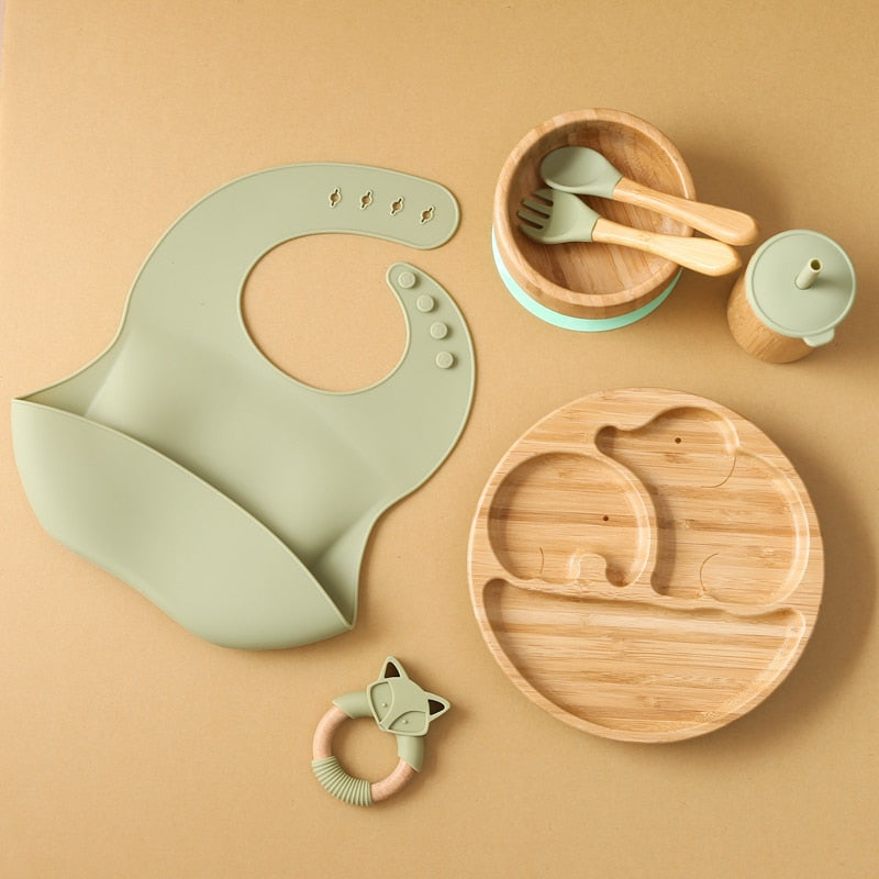 Children's 7pc Bamboo Dinner Set